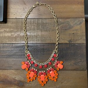 Stella & Dot Orange and Pink Gem Necklace